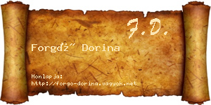 Forgó Dorina névjegykártya